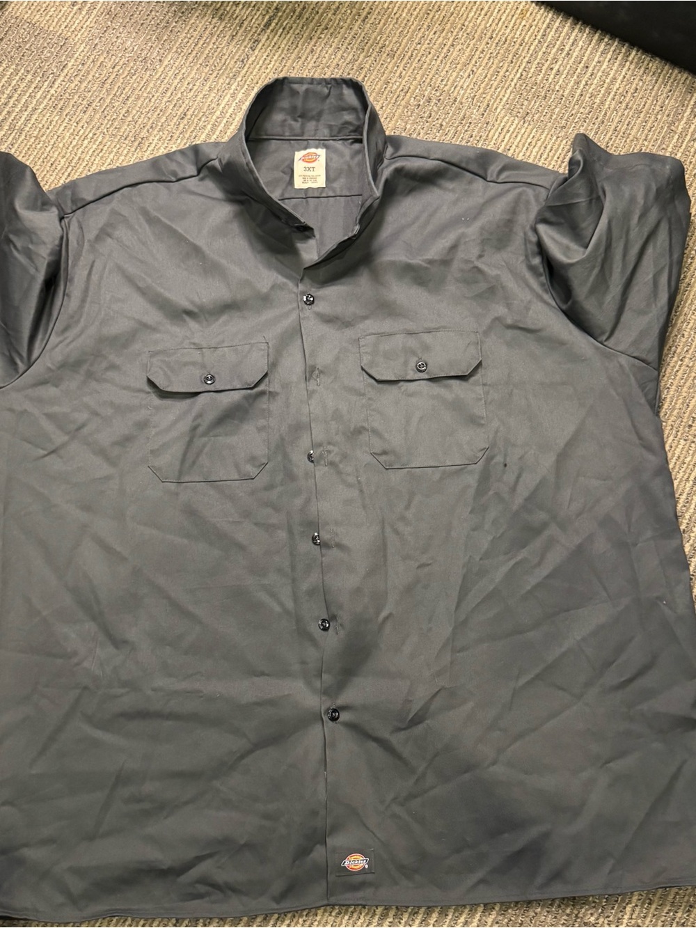 Dickies Black Short Sleeve Button-Up Work Shirt